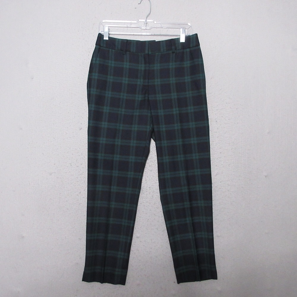 Talbots Pants 4P Hampshire Ankle Black Watch Plaid Wool Blend Timeless Holiday